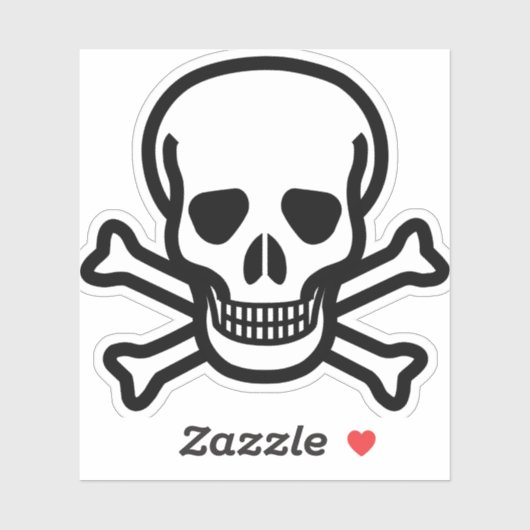 Sticker cross skull danger crossbonds (Feuille)