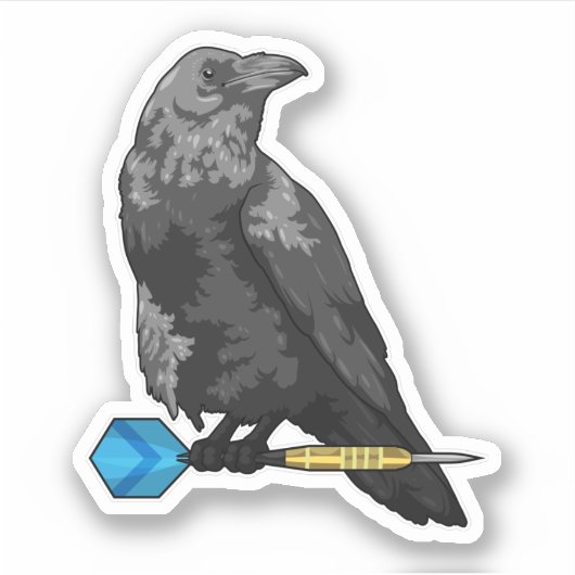 Sticker Crow at Darts (Devant)