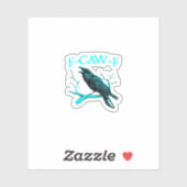 Sticker Crow F-Caw-F Funny Bird Retro (Feuille)