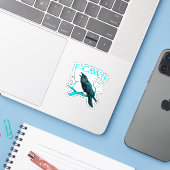 Sticker Crow F-Caw-F Funny Bird Retro Design Creative Styl (Ordinateur portable avec iPhone)