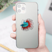 Sticker Crowntail betta fish dessin animé (Téléphone)