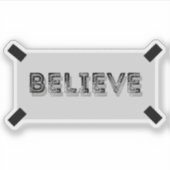 Sticker Croyez Sticker, Lasso Inspirationnel déchiré (Devant)