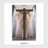 Sticker Crucifix avec Jésus-Christ. Abbaye gothique d'Alco (Feuille)