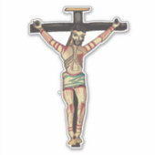 Sticker Crucifixion Jésus Christ Croix Aquarelle art (Devant)