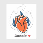Sticker Crush orange du coeur flamboyant (Feuille)