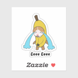 Sticker Cry Banana Sad Pleure Chat Mème Eee Eee Chemise