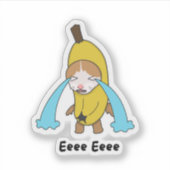Sticker Cry Banana Sad Pleure Chat Mème Eee Eee Chemise (Devant)