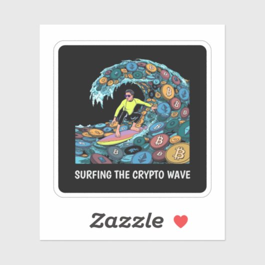 Sticker Crypto de surf (Feuille)