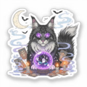 Sticker Crystal Ball Coon - Maine Coon Halloween (Recto)