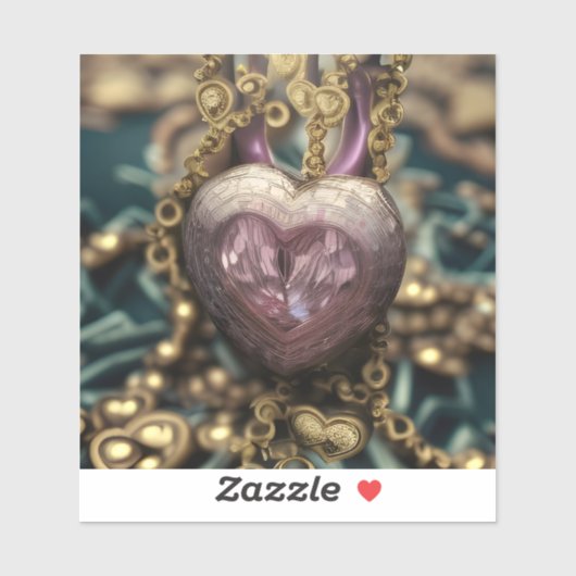 Sticker Crystal Heart Amulet (Feuille)
