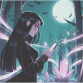 Sticker Crystals de charge de sorcière de Pleine lune dans (Devant)