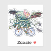 Sticker Cthulhu À Vélo (Feuille)