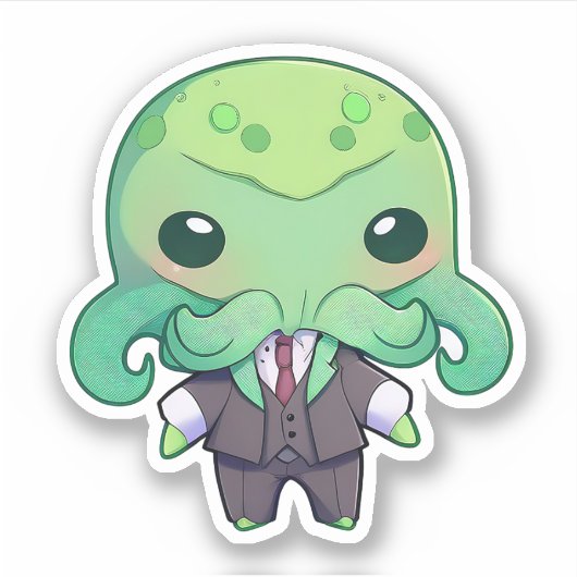 Sticker Cthulhu en costume (Devant)