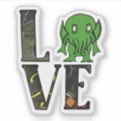 Sticker Cthulhu LOVE (Devant)