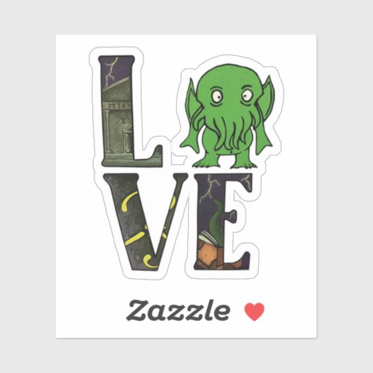 Sticker Cthulhu LOVE (Feuille)