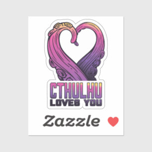 Sticker Cthulhu vous aime Tentacles Lovecraft