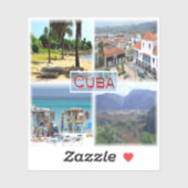 Sticker CU Varadero Beach - Santiago de Cuba - Vinales (Feuille)