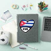 Sticker Cuba Code du pays Coeur du drapeau, CUB (Couverture iPad)