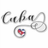Sticker Cuba Drapeau cardiaque cubain (Devant)
