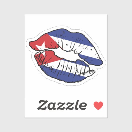 Sticker Cuba Drapeau d'amour cubain (Feuille)