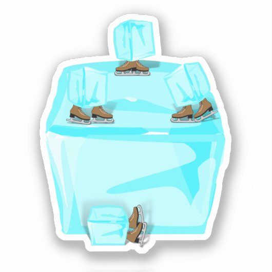 Sticker Cubes de glace de patinage sur glace (Recto)