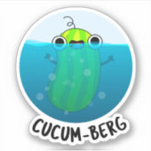 Sticker Cucum-berg Funny Concomber Pun (Devant)