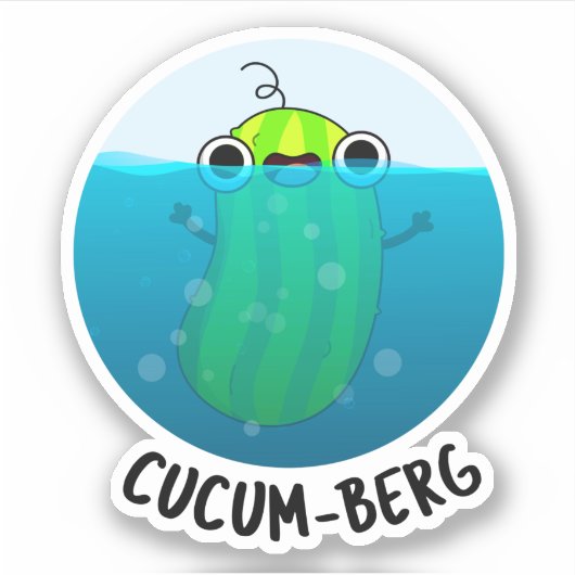 Sticker Cucum-berg Funny Concomber Pun (Devant)