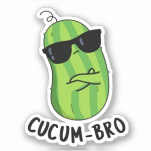 Sticker Cucum-bro Funny Veggie Cucumber Pun