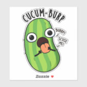 Sticker Cucum-burp Blague de Concombre Drôle (Feuille)