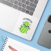 Sticker Cucumberzerk Funny Berzerk Cucumber Pun (Ordinateur portable avec iPhone)