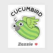 Sticker Cucumbird Fundy Veggie Cucumber Pun (Feuille)