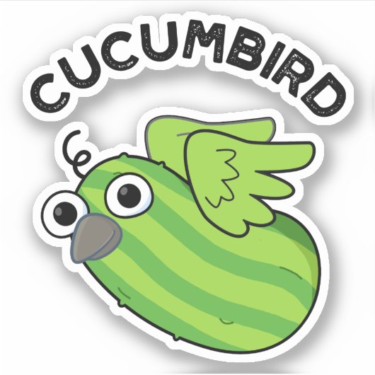 Sticker Cucumbird Fundy Veggie Cucumber Pun (Devant)