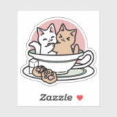 Sticker Cuddin en coupe - Tea Time adorable (Feuille)
