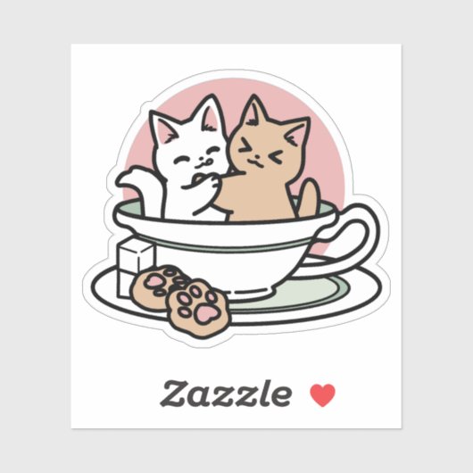 Sticker Cuddin en coupe - Tea Time adorable (Feuille)