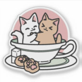 Sticker Cuddin en coupe - Tea Time adorable (Devant)