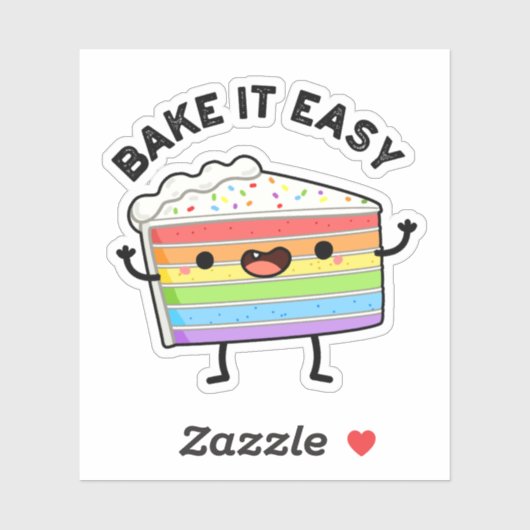 Sticker Cuire Il Facile Fâcheux Pun De Gâteau (Feuille)