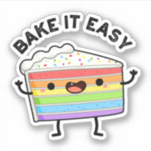 Sticker Cuire Il Facile Fâcheux Pun De Gâteau (Devant)