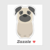 Sticker Cuisine Carlin Chien Chien Chiot Pup Animal de com (Feuille)
