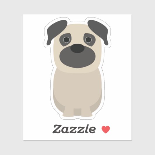 Sticker Cuisine Carlin Chien Chien Chiot Pup Animal de com (Feuille)
