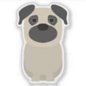 Sticker Cuisine Carlin Chien Chien Chiot Pup Animal de com (Devant)