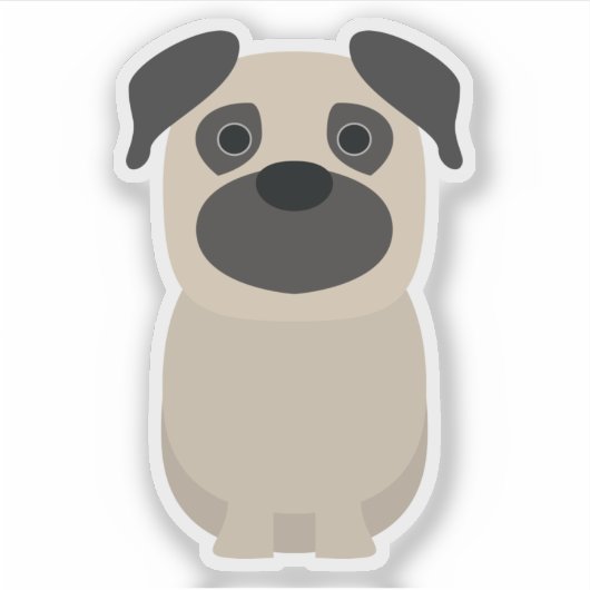 Sticker Cuisine Carlin Chien Chien Chiot Pup Animal de com (Devant)