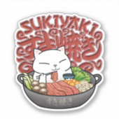 Sticker Cuisine japonaise Sukiyaki Chat (Devant)