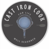 Sticker Cuisinière en fer fondu pour la vie bien assise (Devant)