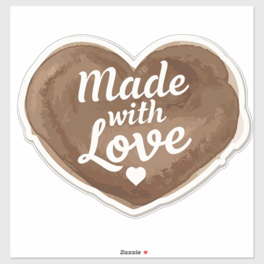 Sticker Cuit Avec Coeur D'Amour (Feuille)