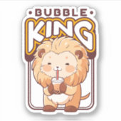 STICKER CUIT LION BOIRE BOBA THÉ (Devant)