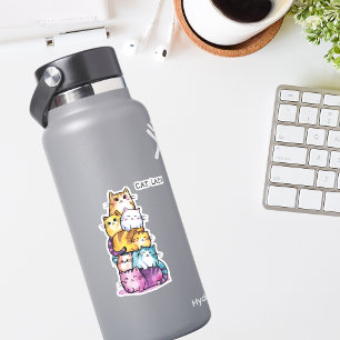 Sticker Cuite Aquarelle Chats, Femme de chat, Minimaliste,