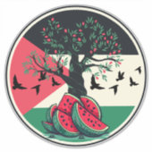 Sticker culture palestienne pastèque palestine olivier (Devant)