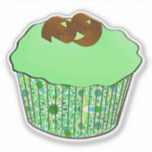 Sticker Cupcake au chocolat congelé à la menthe, Arrière - (Devant)