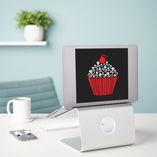 Sticker Cupcake crâne (Ordinateur portable sur le bureau)