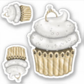Sticker Cupcake Fiançailles doux (Devant)